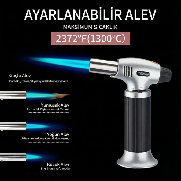 Goldorion OR-400 Gazlı Torch Pürmüz Çakmak - Mangal ve Pasta Yakma Tabancası - Resim 4
