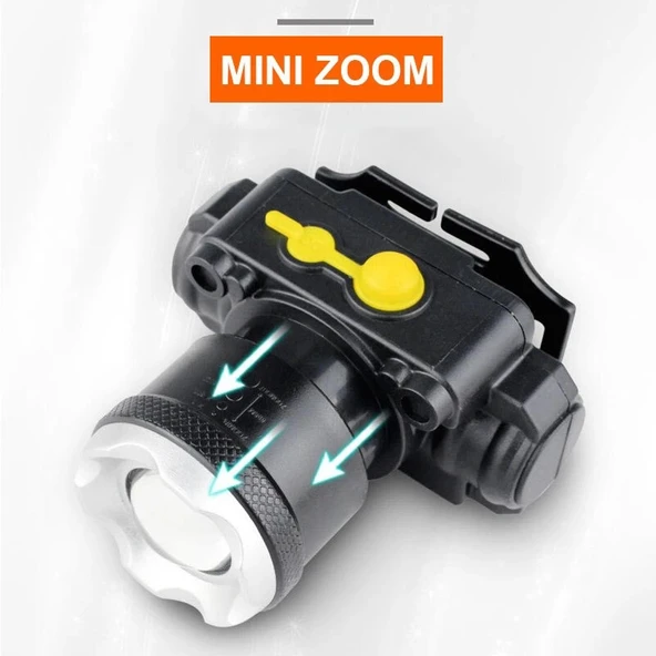 DailyTech Profesyonel Su Geçirmez 6000 Lümen Zoomlu Kafa Feneri - Resim 4