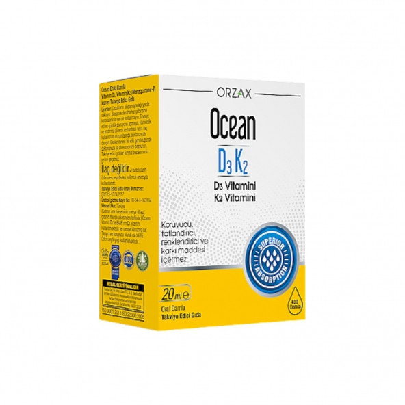 Orzax Ocean D3k2 Vitamin Damla 20 Ml