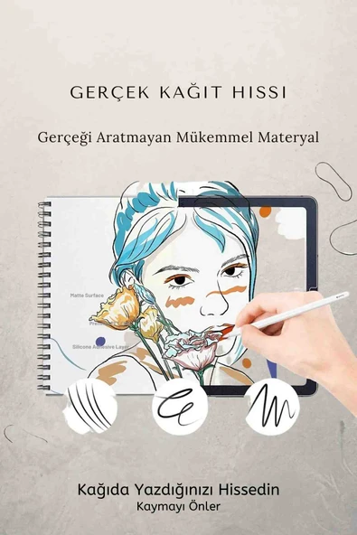 Galaxy Tab S10 FE Uyumlu 10.9" Gerçek Kağıt Hissi Parlama Önleyici Paper Like Ekran Koruyucu - Resim 3