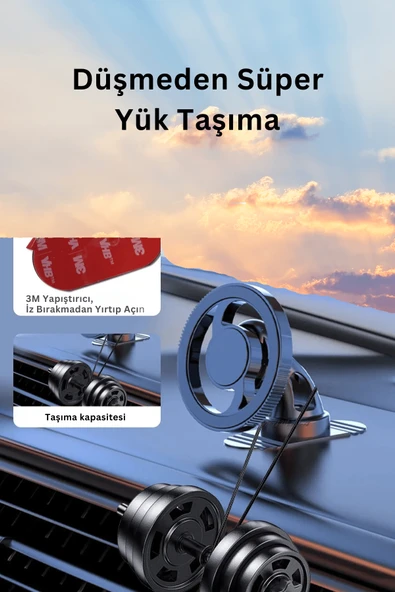 Qpen Q38 Ayarlanabilir Yapışkanlı Manyetik Magsafe Araç Tutucu - Resim 3