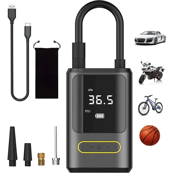 Kablosuz Oto Araç Mini 4000mAh 150 PSI Işıklı Oto Hava Kompresörü KA-760 ürün görseli 1