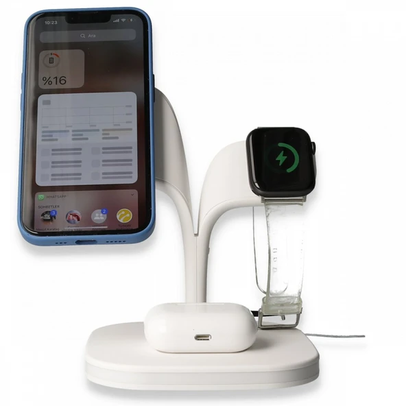 Fuchsia Yonca UD22 Kablosuz Şarj Standı 5in1 Gece Lambalı QC 15W - Resim 10