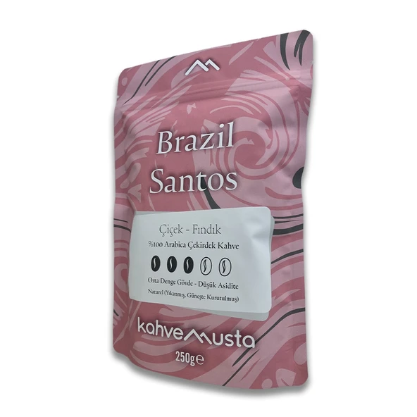 kahvemusta Brezilya Kahvesi - Brazil Santos Çekirdek Kahve (250g) - Resim 3