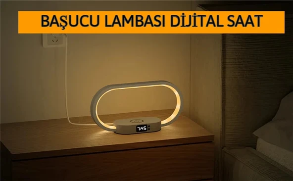 DailyTech Çok Fonksiyonlu Kablosuz Hızlı Şarj İstasyonu Standı Led Masa Gece Lambası - Resim 4