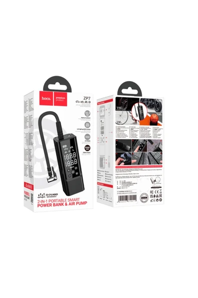 ZPP7 Dijital Göstergeli 5000 mAh Bataryalı Kablosuz Hava Kompresörü - Resim 6