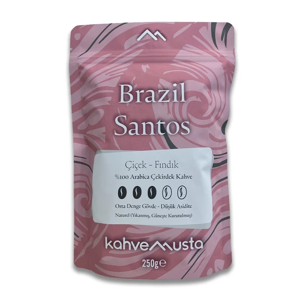 kahvemusta Brezilya Kahvesi - Brazil Santos Çekirdek Kahve (250g) - Resim 4