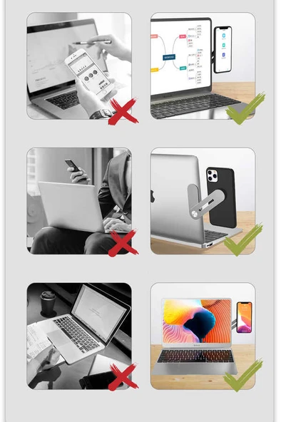 Notebook - Monitör Telefon Tutucu Dönebilen Laptop SJ05 Telefon Aksesuarı - Resim 5