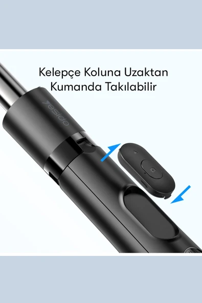 YESİDO Bluetooth Uzaktan Kumanda Cep Telefonu Tutucu Tripod Uzatılabilir Selfi Çubuğu SF13 - Resim 4