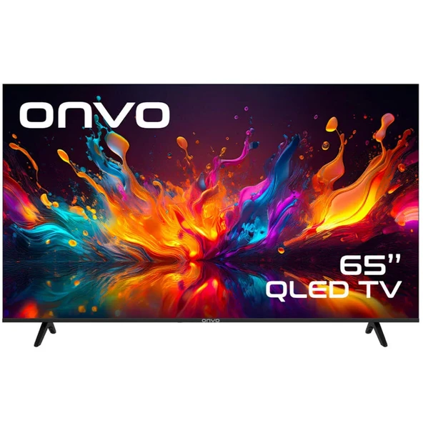 ONVO 65VQ90F3UA 65inc 165 cm 4K UHD FRAMELESS Google Smart QLED TV ürün görseli 1