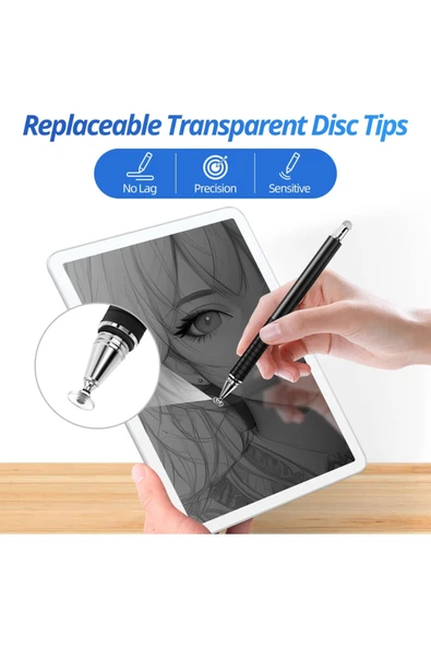 Dokunmatik Kalem Silikon Disk Uç Fuchsia Stylus Pen Silikon Disc Tip - Resim 4