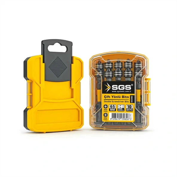 SGS MANYETİK ÇİFT YÖNLÜ BİTS UÇ PH2 65mm Black-Pro Series 10 lu Paket - Resim 2