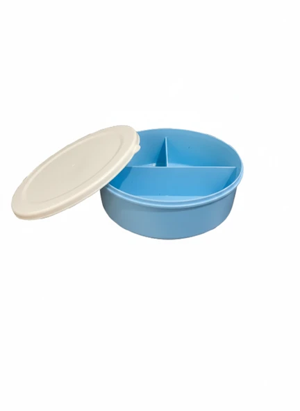 3 Bölmeli Plastik Yuvarlak Saklama Kabı - Resim 2