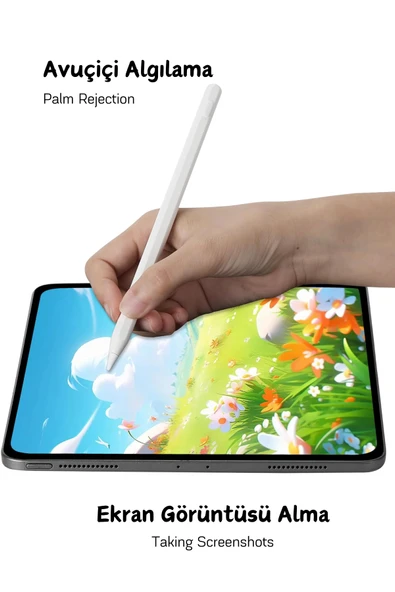 iPad Air 11 inç M2 A2902 A2903 A2904 Uyumlu Kablolu ve Kablosuz Şarj Özellikli Tablet Kalemi - Resim 2