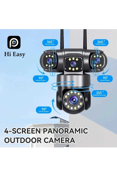 Ztech ZR-Z6PRO 4K Ultra HD 4 Kameralı Wifi Akıllı Güvenlik Kamera - Resim 3