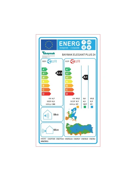 Baymak Elegant Plus 24 A++ 24000 BTU Inverter Duvar Tipi Klima - Resim 6