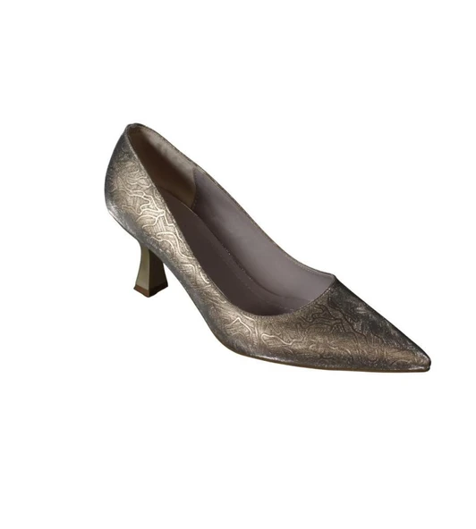 Yazkış Kadın Altın Gümüş 6cm Kadeh Topuklu Abiye Gece Atakkabısı - Resim 4