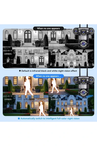 Ztech ZR-Z6PRO 4K Ultra HD 4 Kameralı Wifi Akıllı Güvenlik Kamera - Resim 5