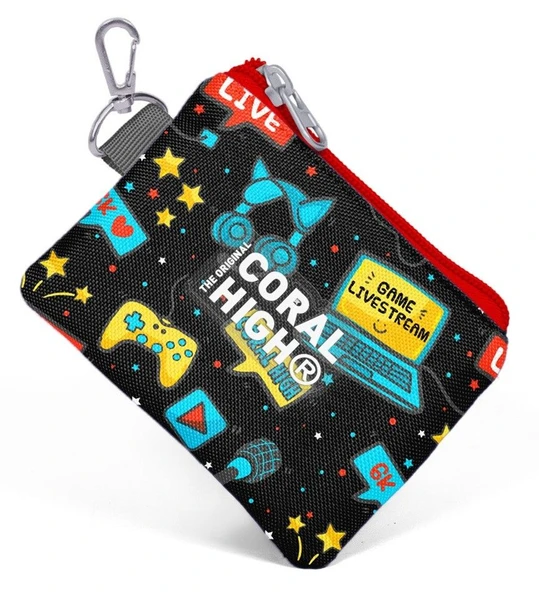 Coral High Siyah Mavi Gamer Bozuk Para Cüzdanı - Erkek Çocuk ürün görseli 1