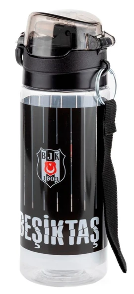 Beşiktaş İnce Çubuk Desenli 500 ml Okul ve Günlük Matara/Suluk - Pipetli - 25371 - Resim 3