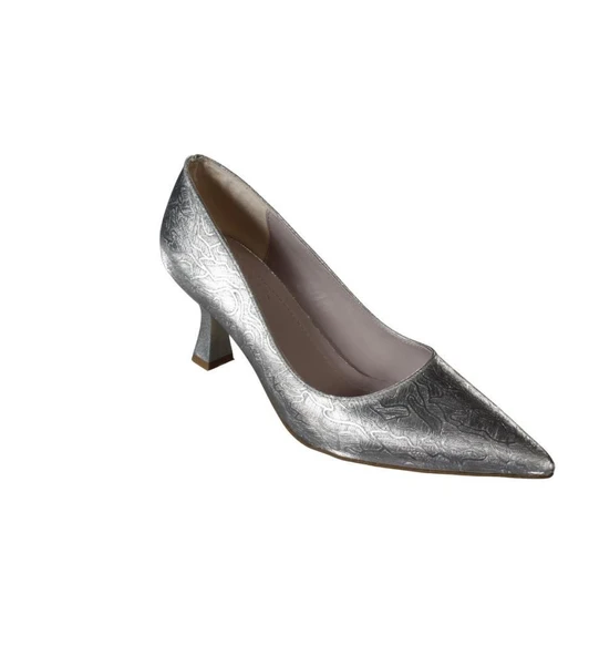 Yazkış Kadın Altın Gümüş 6cm Kadeh Topuklu Abiye Gece Atakkabısı - Resim 2