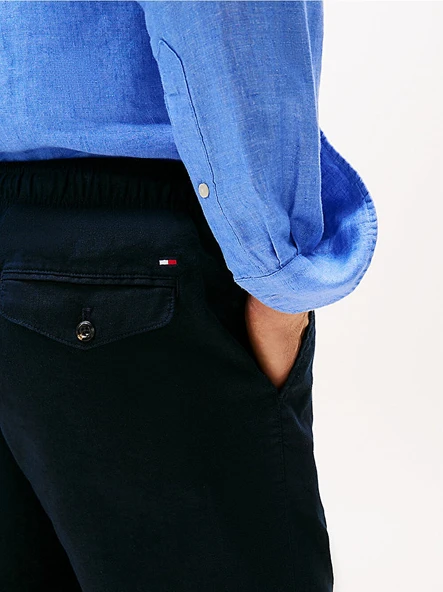 Tommy Hilfiger   HARLEM PO LINEN SHORT Erkek Mavi Şort - MW0MW37804 - Resim 3