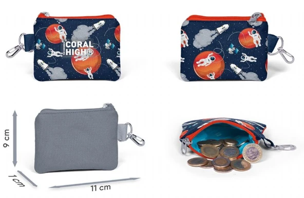 Coral High Lacivert Mavi Astronot Bozuk Para Cüzdanı - Erkek Çocuk - Resim 2