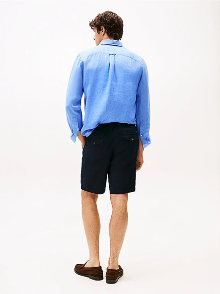 Tommy Hilfiger   HARLEM PO LINEN SHORT Erkek Mavi Şort - MW0MW37804 - Resim 4