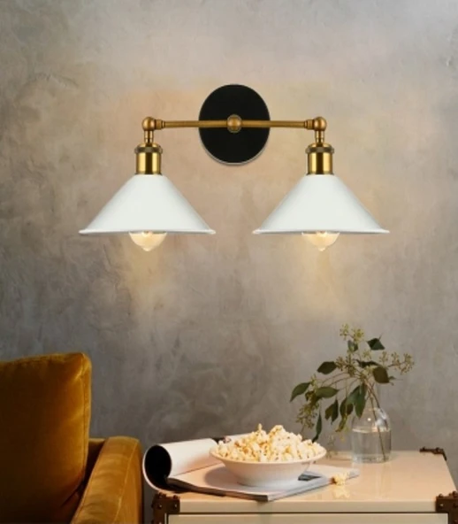 RİOLİGHT RETRO İKİLİ METAL APLİK ŞAPKA ÇAPI: 22CM ürün görseli 1