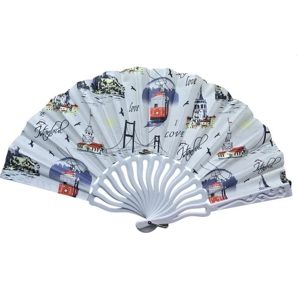 Plastik Kumaş Yelpaze 12 li İstanbul ürün görseli 1