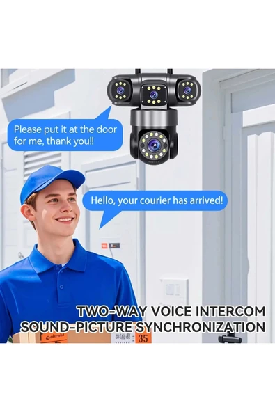 Ztech ZR-Z6PRO 4K Ultra HD 4 Kameralı Wifi Akıllı Güvenlik Kamera - Resim 4