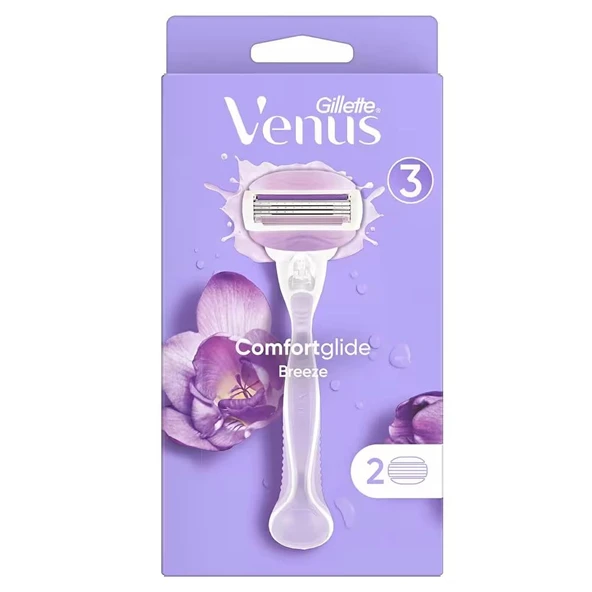 Gillette Venus Comfortglide Breeze 2 Başlıklı Kadın Tıraş Bıçağı ürün görseli 1