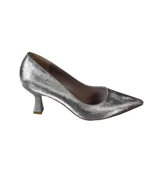 Yazkış Kadın Altın Gümüş 6cm Kadeh Topuklu Abiye Gece Atakkabısı - Resim 5