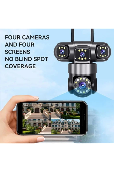 Ztech ZR-Z6PRO 4K Ultra HD 4 Kameralı Wifi Akıllı Güvenlik Kamera - Resim 2