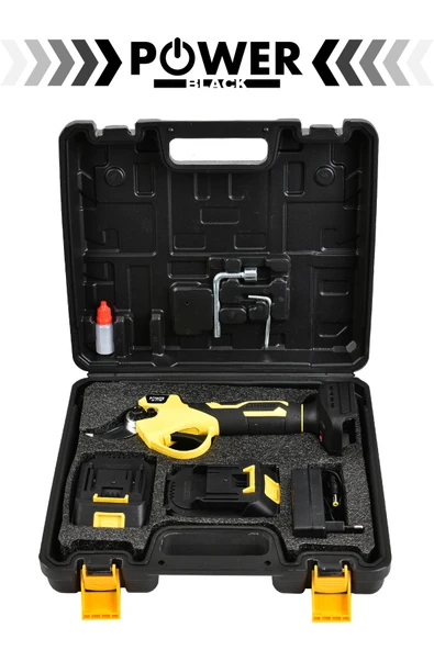 POWER BLACK GERMANY Ultra Lüks Professional Çift Akülü Dijital Şarjlı Budama Makası - Resim 2