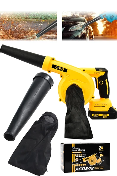 POWER BLACK 21v Şarjlı Kompresör Hava Üfleme Makinesi Mavi ürün görseli 1