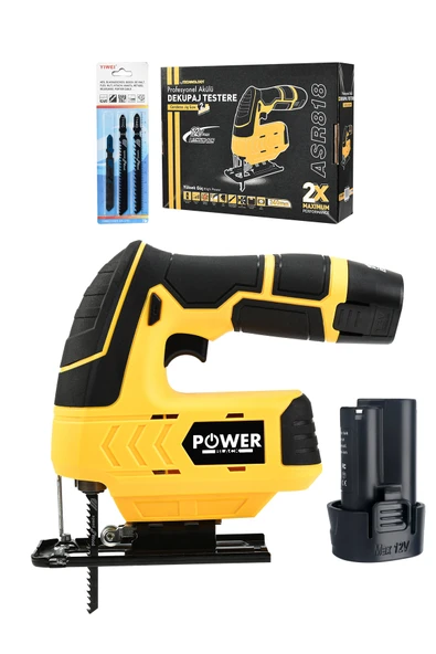 POWER BLACK 12v Çift Akülü Şarjlı Dekupaj Testere Makinesi ürün görseli 1