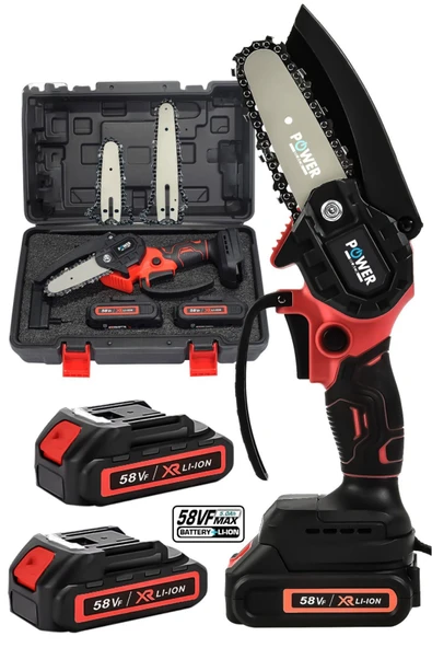 POWER BLACK Germany Çelik Şanzuman Akülü Dal Kesme Budama Testere Bıçkı Makinesi 17 Cm Ve 12 Cm Set Extra Güçlü ürün görseli 1