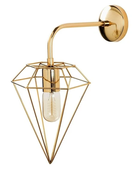 RİOLİGHT RETRO RUSTİK GOLD PRİZMATİK 1XE27 DUYLU DUVAR APLİK ürün görseli 1