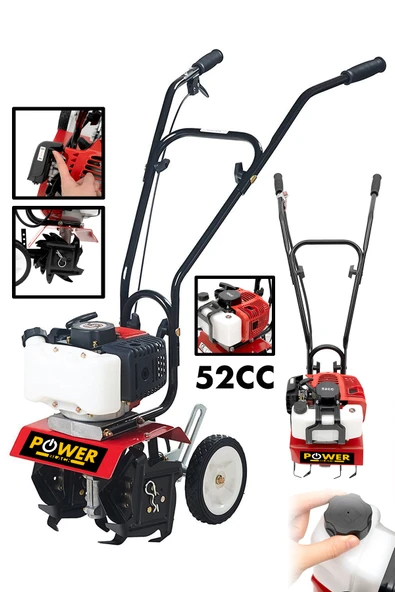 POWER BLACK Bahçe Çim Toprak Belleme Benzinli Mini Çapalama Makinası ürün görseli 1