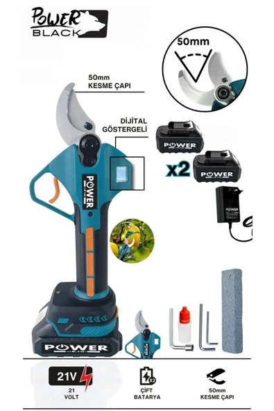 POWER BLACK 10 PİLLİ 21vf Lİ-ON 4 .0AH BATARYALI GÖSTERGELİ 50 MM AĞIZ 2 KADEME ürün görseli 1