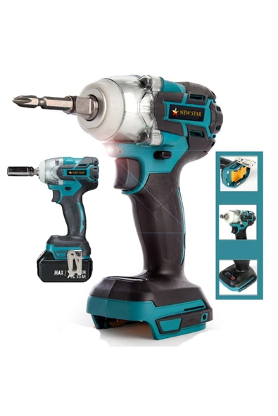 Newstar 36w Kömürsüz Çift Akülü Çantalı Torklu Şarjlı Somun Sökme ürün görseli 1