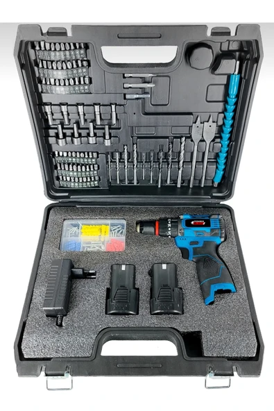 POWER BLACK 100 PARÇALI HEDİYELİ PROFESYONEL ÇELİK MANDREL 2 BATARYALI 1 ŞARJ CİHAZLI - Resim 2