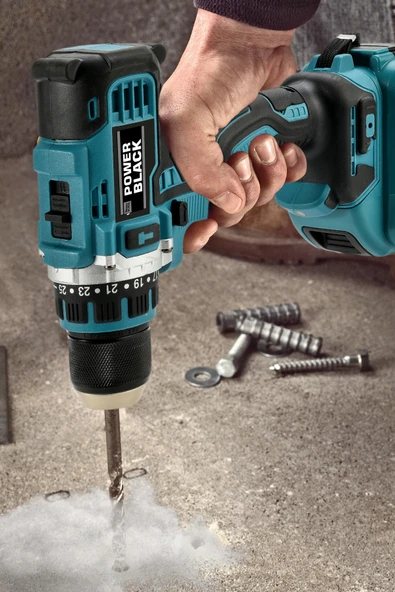 POWER BLACK Pro-xxc-line Germany Technology Çift Akülü Şarjlı Matkap 24 Parça 58 Vf 5 Ah Powerblack - Resim 2