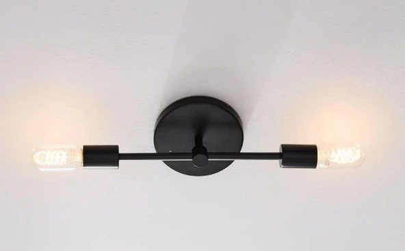 RİOLİGHT MODERN SİYAH METAL 2XE27 DUYLU AYNA ÜSTÜ DUVAR APLİK ürün görseli 1