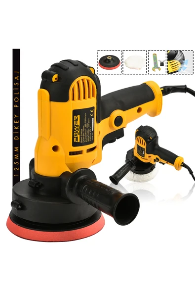 POWER BLACK Dikey Polisaj Zımpara Makinesi 125mm Sarı Model P54211 ürün görseli 1