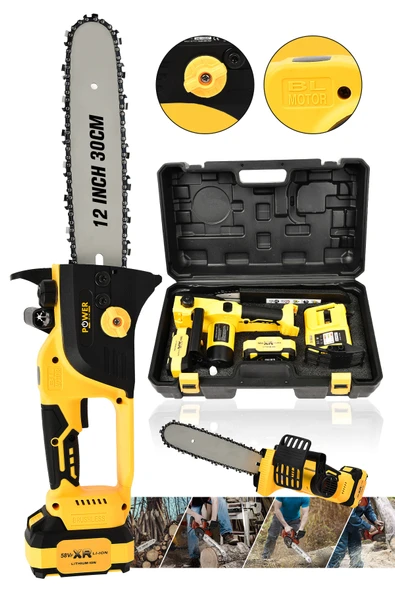 POWER BLACK Şarjlı Kesim Motoru 12 Inc Pala Çift Akülü ürün görseli 1