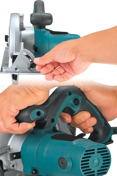 POWER BLACK Elektrikli Sunta Kesme Makinası Profesyonel Daire Testere Mavi - Resim 3