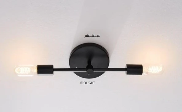 RİOLİGHT MODERN 2XE27 DUYLU AYNA ÜSTÜ METAL DUVAR APLİK ürün görseli 1