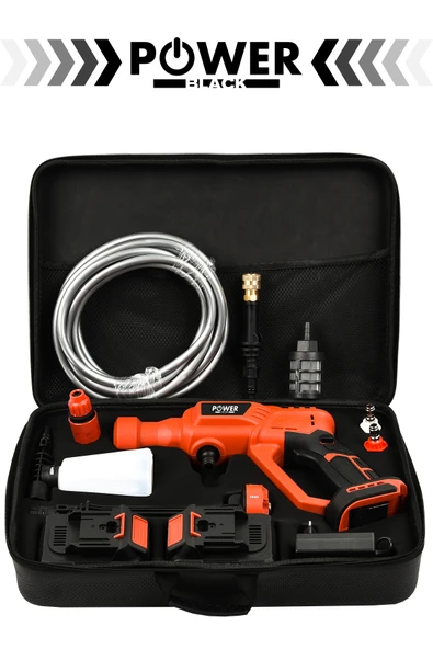 POWER BLACK 21v Yüksek Basınçlı Kömürsüz Motor Akülü Oto Araba Yıkama Makinesi Şarjlı ürün görseli 1